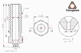 Сопло E3D Volcano от Trianglelab 0.8мм